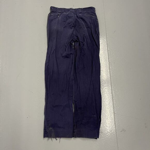Vintage 60s Blue Sanforized Workwear Cotton Chinos 29x29 - Picture 2 of 4